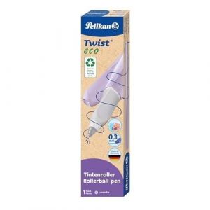 Pelikan Twist eco Stylo roller pour droitiers et gauchers, lavande, bo&icirc;te pliante