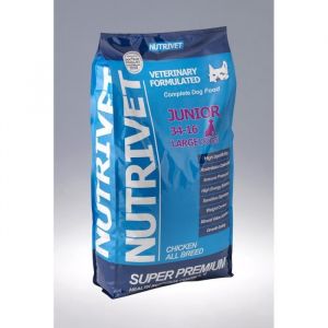 Nutrivet SUPER PREMIUM Croquettes chien junior 34/16 grande race 15 kg 0% blé