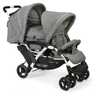 Chic 4 Baby Poussette double inline DUO Melange gris-blanc