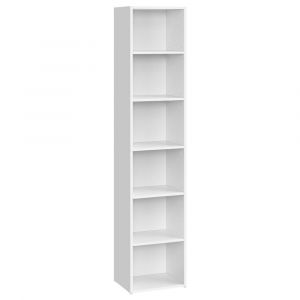 Bibliothèque sur 6 niveaux 24 x 30,2 x 160,7 cm blanc nuage