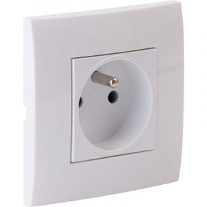 Zenitech Prise encastrée Schuko + plaque de finition Kalya - Blanc