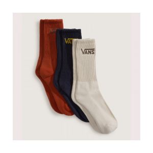 Vans Chaussettes Classic Crew rouge noir beige (3 paires) - S