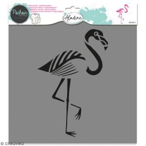 Aladine Pochoir textile Flamand Rose - 28 x 28 cm