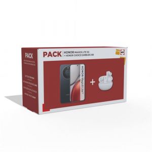 Honor Pack Magic 8 Lite 5G 256 Go Midnight black + Choice Earbuds X8i blanc