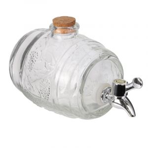 Image de Saveur & Dégustation S&D KV7278 Fontaine à boisson Distributeur robinet Tonneau à whisky Comptoir du caviste Verre Transparent H13,8 x 11 x 20,3 cm