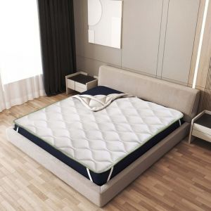 The White Stone - Surmatelas Rafraîchissant 140x190 cm avec Élastiques Correcteur de Matelas avec Technologie Cooler Hauteur 4 cm