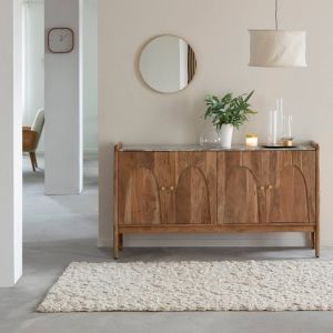Buffet en marbre et bois d'acacia calix