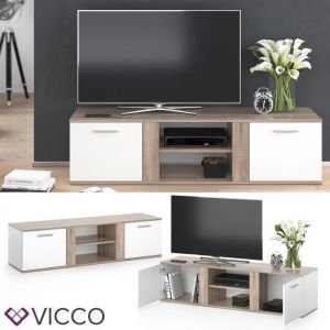 Vicco - Buffet bas "Novelli" Chêne clair/Blanc