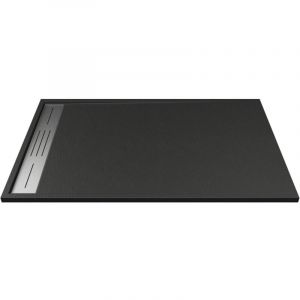 Receveur à poser ou encastrer en résine - Noir - 140 x 90 cm - LYROSA