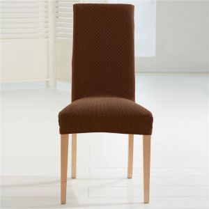 Housse de chaise extensible unie - Marron noisette