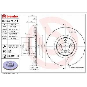 Image de Brembo Frein À Disque LAND ROVER 09.A771.11 LR011591,LR031845 Disques De Frein