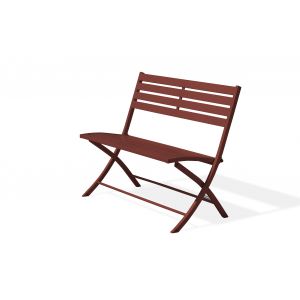 DCB Garden Banc de jardin pliant en aluminium rouge carmin