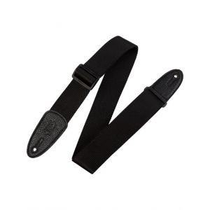 Levy's M8-BLK Sangle de Guitare Soft-hand Polypropylene Colour Leather Ends 2" - Black