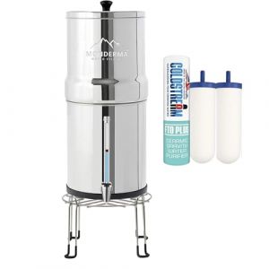 Monderma Big 8.5L en inox - &eacute;quip&eacute; de 2 filtres FTO+ coldstream 1 base inox 1 robinet avec vue