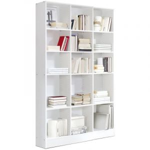 Etagère, bibliothèque avec 15 tablettes coloris chêne cambrian - longueur 121 x profondeur 33 x hauteur 186 cm - PEGANE -