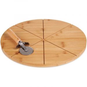Bigbuy Planche &agrave; d&eacute;couper Pizza Marron Bambou (&Oslash; 35 cm)