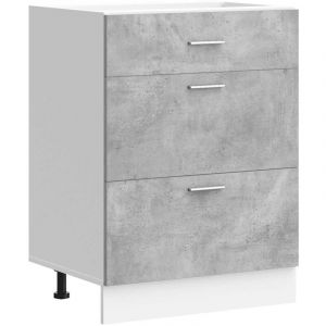 VidaXL Armoire de cuisine gris b&eacute;ton bois d'ing&eacute;nierie