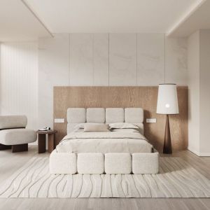 Lit coffre Delicato 180 x 200 cm avec sommier &agrave; lattes relevable Blanc