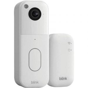 Blink Kit de sonnette B0DJDT55QX Blanc Sans fil Batterie avec cam&eacute;ra int&eacute;gr&eacute;e