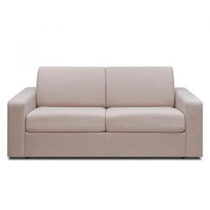 Canap&eacute; 3 places convertible express en tissu beige COGLIO