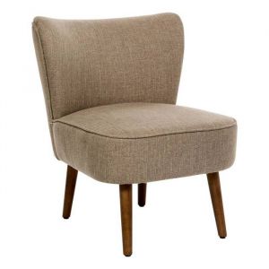 Atmosphera Fauteuil Aera en Tissu Beige fonc&eacute; L69xl57xH72,5 cm cr&eacute;ateur d'int&eacute;rieur