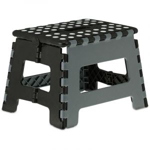 Relaxdays Tabouret pliant, escabeau à une marche avec poignée, jusqu'à 120 kg, plastique, 22,5 x 32 x 25 cm, bicolore
