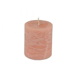 Homéa, Bougie Pilier D6,8 x H7,5 cm Rustique Coloris Rose Poudre