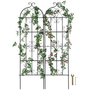 VEVOR Treillis Jardin pour Plantes grimpantes, 51 x 180 cm, Treillis Fleurs de Jardin en métal antirouille, Treillis de rosiers grimpants extérieur, Support de concombres, pour Cours, pelouses, 2 pcs