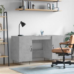 VidaXL Bureau en bois d'ingénierie gris béton 140x50x75 Cm