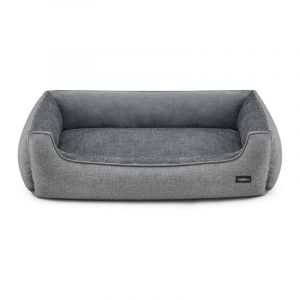 Panier Pour Chiens, En Tissu Façon Lin, Bords Rehaussés, Antiglisse, Housse Amovible Lavable, Taille Xxl Pour Grands Chiens, 120 X 90 X 30 Cm, Gris
