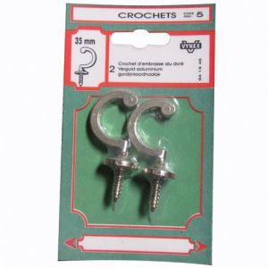 Vynex Crochets d'embrasse en aluminium (35 mm)