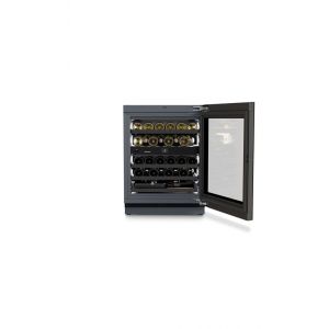 Liebherr Cave sous plan, 2 zones independantes, porte plein verre triple vitrage anti-UV, TipOpen, 32 bouteilles, 4 clayettes bois sur rails telescopiques, Touch&Swipe, connecte, colonnes LED, T reglable, HumiditySelect, SoftSystem, charnieres autoporteus