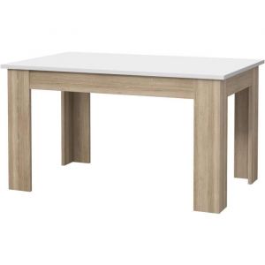 PILVI Table à manger Blanc et c ne ma L 140 x I90 x H 75 cm