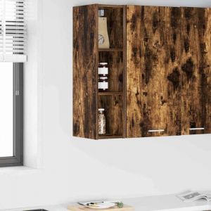 vidaXL Armoire suspendue avec stockage Ch&ecirc;ne fum&eacute; 20 x 29,5 x 80 cm