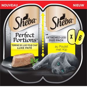 Sheba Perfect Chat Adulte Portions Terrine au Poulet