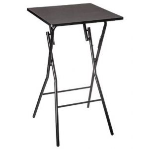 Pegane Table de bar pliante en métal coloris noir - L.60 x l.60 x H.103 cm