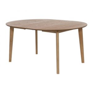 Table &agrave; manger extensible 4 &agrave; 8 personnes placage ch&ecirc;ne - Naturel - MARIZEL