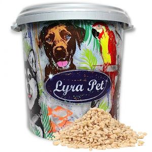 Lyra Pet - 10 kg de noyaux de cacahu&egrave;tes blancs hach&eacute;s dans un bac de 30 l