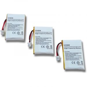 Vhbw 3x Batteries compatible avec Plantronics CS60, CS65 casque audio, écouteurs sans fil (300mAh, 3,7V, Li-polymère)
