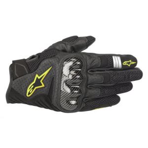 Image de Alpinestars Gants textile/cuir SMX-1 Air V2 noir/jaune fluo - XXL