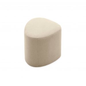 Sweeek tabouret pouf en forme de galet en tissu beige TAO L 60 x P 44 x H 40cm