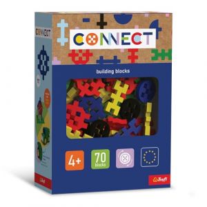 Trefl Connect Bricks de Construction Ensemble Basic Boy - 70 Bricks de Construction de différentes Formes Jouet Créatif pour Adultes et Enfants à partir de 4 Ans