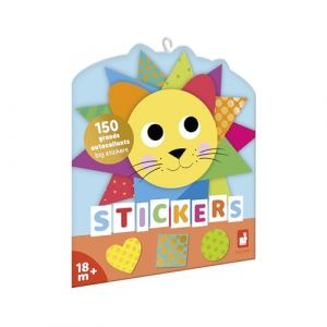Janod 150 Grandes Gommettes - Idéal dès 18 Mois - Stickers Autocollants - Formes Géométriques - Loisir Créatif Enfant - Apprentissage Motricité Fine et Concentration - J09194