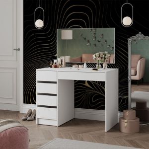 Vicco - Coiffeuse Thalia, Blanc, 100 cm avec 5 tiroirs