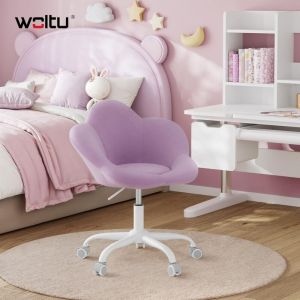 Woltu - Chaise Bureau Enfant Fauteuil Ergonomique, en Forme de P&eacute;tale, Hauteur R&eacute;glable, Violet Clair