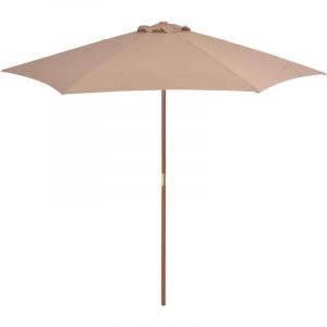 Image de VidaXL Parasol avec mât en bois 270 cm Taupe