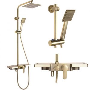 Réa Kit de douche avec bec bravo brush gold
