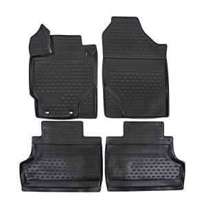 Tapis De Sol En Caoutchouc 3D - J&J AUTOMOTIVE - Toyota Yaris 2011-2019 - Noir - Sur Mesure - Antid&eacute;rapant