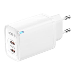 Akashi Chargeur Secteur Double USB-C GaN 45W