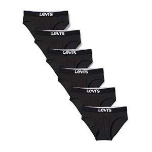 Image de Levi's Men's Solid Basic Brief (6 Pack) Court, Noir, M Homme